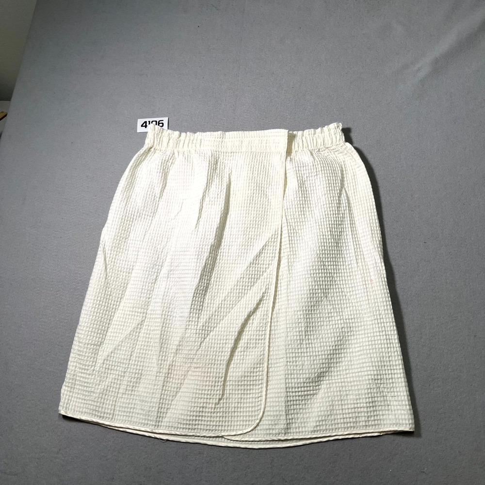 Cabernet Waffle Weave Bath Wrap Skirt Womens XL Beige Cotton Elastic‎ Waist